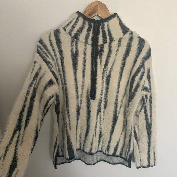 NWT soft anthro eyelash sweater half zip pullover - Picture 2 of 7